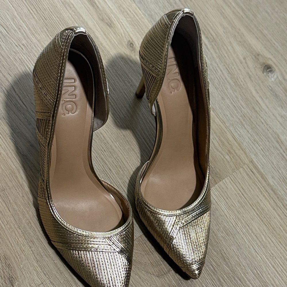 INC International Concepts Women's Metallic Gold Heels